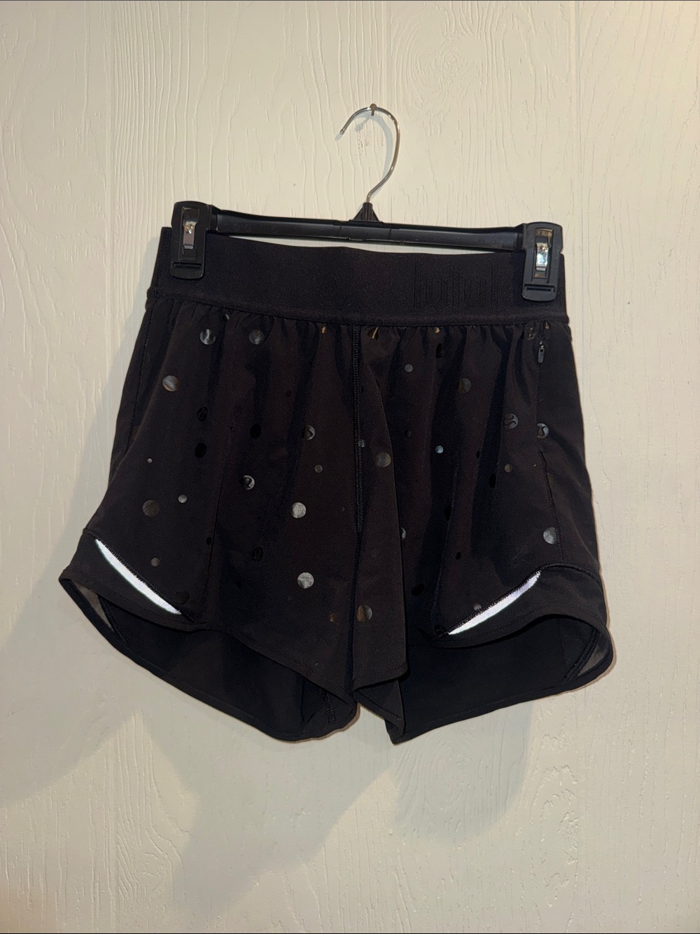 lululemon athletica Black Athletic Shorts with Subtle Dot Accents